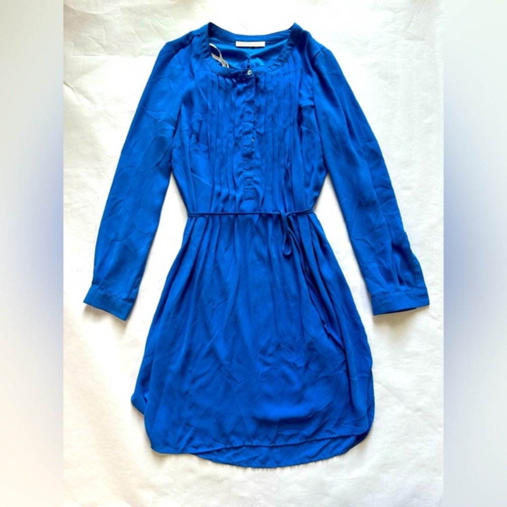Daniel Rainn Elegant Blue Long Sleeve Dress
